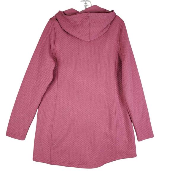 LL Bean Jacket Women’s Size Medium M Pink Mauve Full Zip Quilted Hooded - Picture 3 of 8